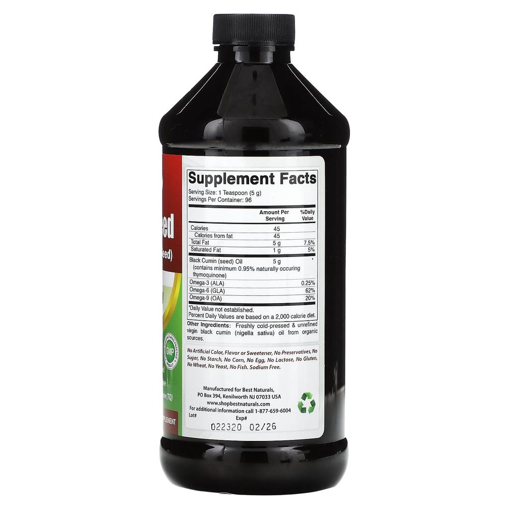 Black Seed, Cold Pressed Oil, 473Ml(16Fl Oz)