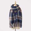 Autumn and winter wool plaid scarf women's high-end imitation cashmere versatile simple warm thickened fringed scarf