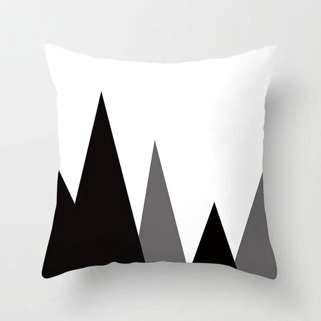 Car Home Living Room Simple Black And White Geometric Cushion Cover Modern Decorative Pillowcase Sofa  Pillow