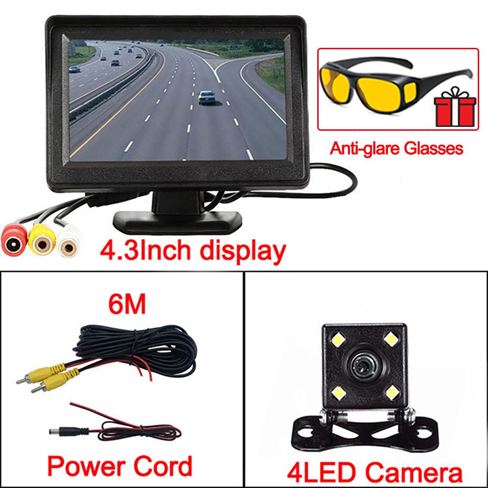 4.3Inch Rear View Camera Monitor Screen Reversing Camera Car Parking Parking System Camera for Vehicle Free Anti-Glare Glasses