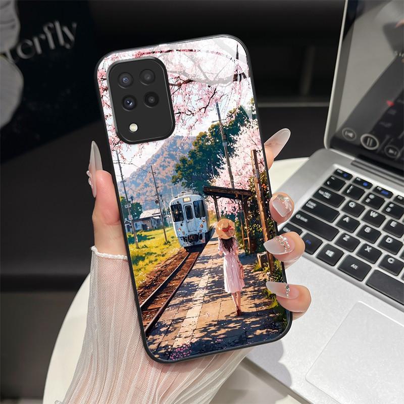 For Samsung M33 M53 Phone Case Trendy Fantasy Design Tempered Glass Hard Bumper For Galaxy M 33 M 53 Full Protection Back Covers