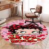 Betty Boop Pattern Round Rug, Indoor/Outdoor Mat, for Picnic, Gameroom, Bedroom, Office, Living Room, Home Decor Carpet, Birthday Gift
