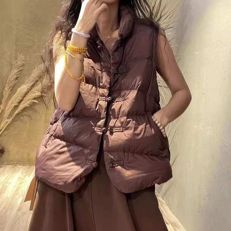 European and American style withdrawal genuine women's clothing winter new fashion design versatile warm vest jacket