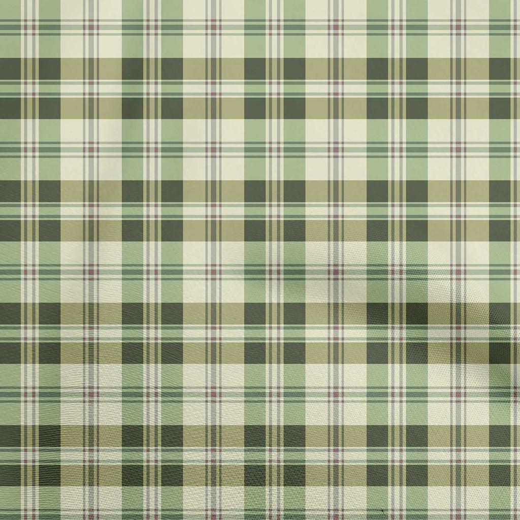 oneOone Cotton Flex Dark Green Fabric Check Fabric For Sewing Printed Craft Fabric By The Yard 40 Inch