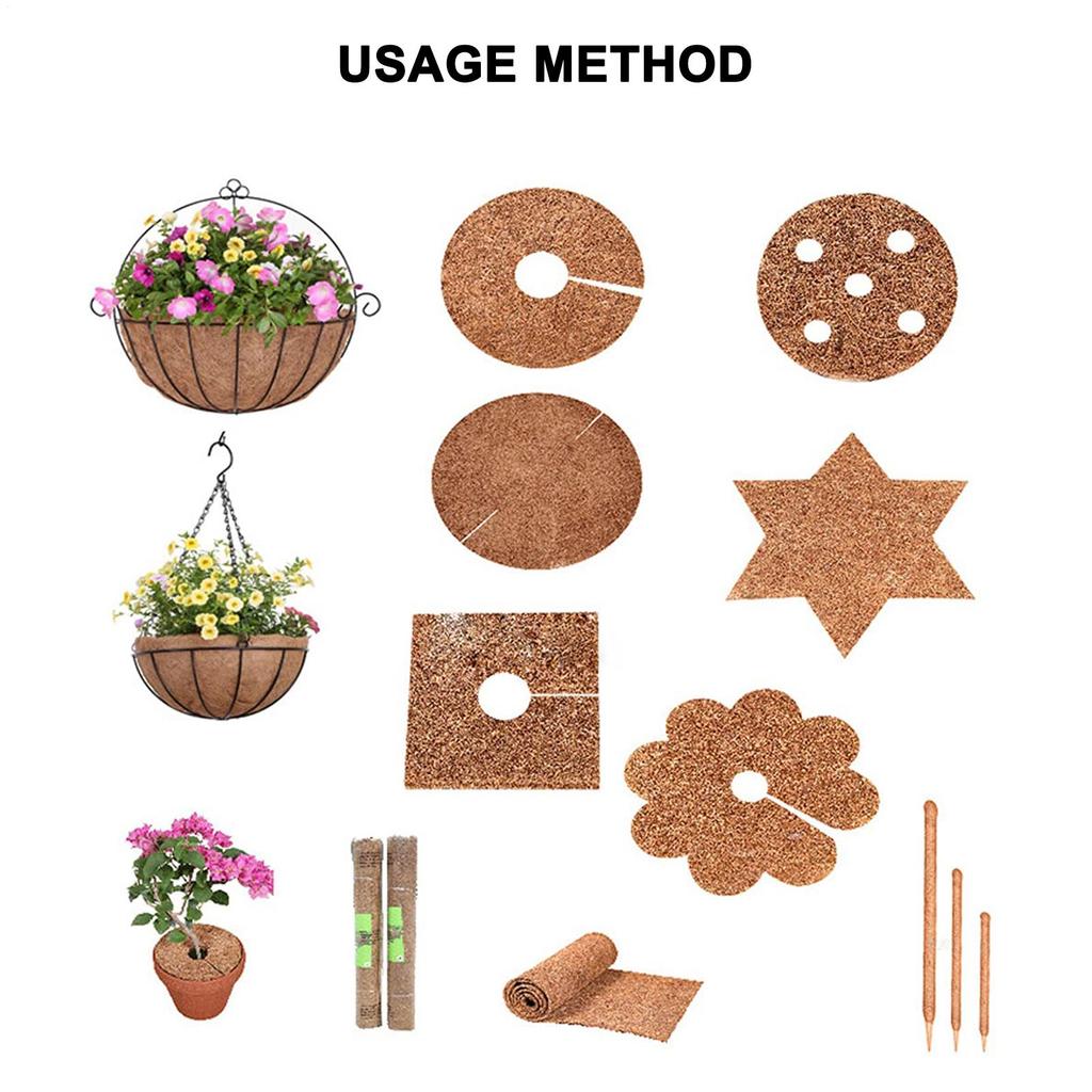 Plant Fiber Roll Coconut Coir Liner Natural Reptile Carpet Mat Coconut Fiber Rolls Insulation Garden Flowerpot Basket