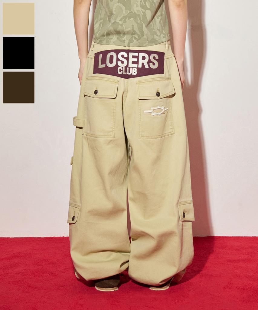 Lujeoseukeulleob Multi Cargo Pocket Wide Cotton Pants ( 3 Colors )