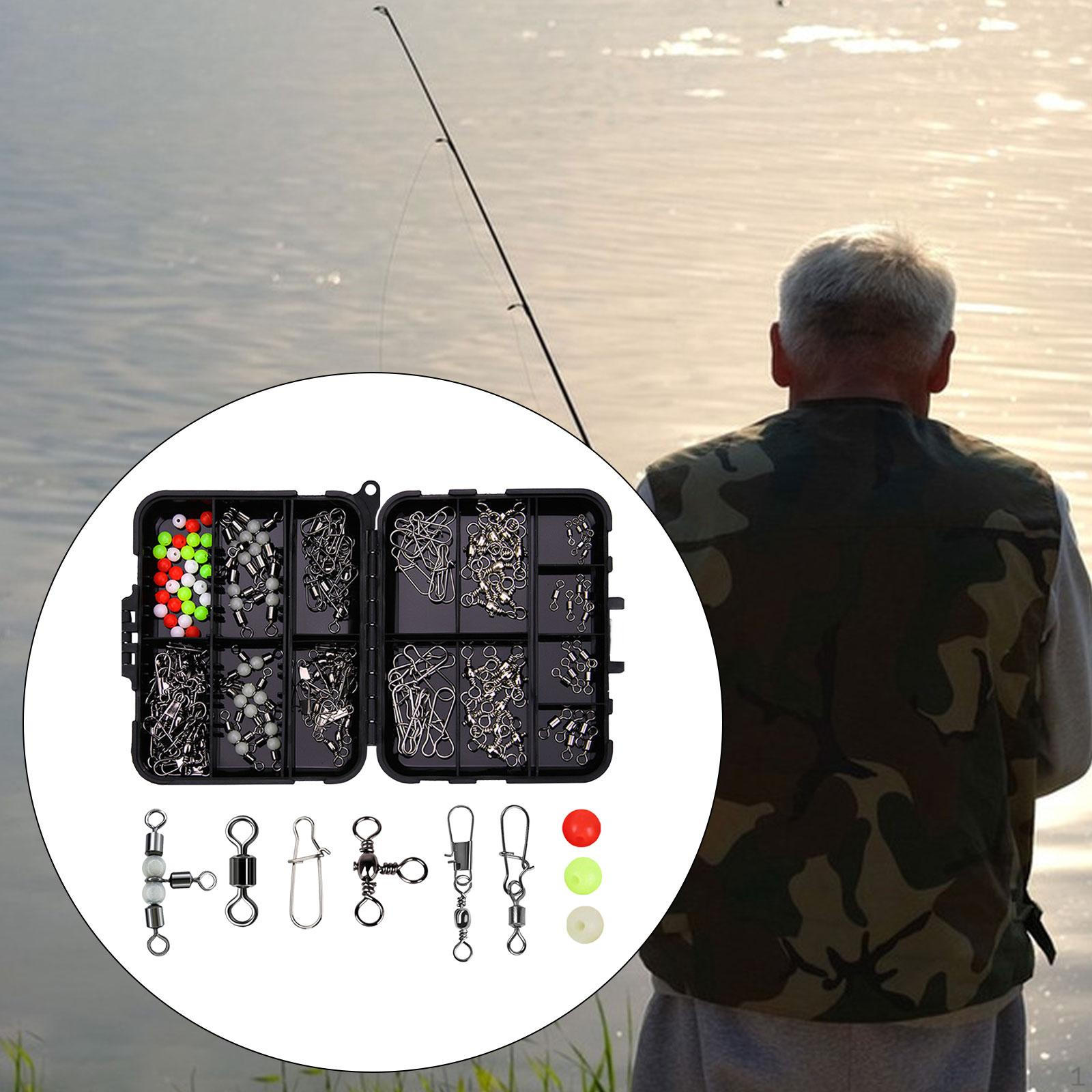 

141 шт., комплект рыболовных вертлюгов, бусины, соединитель лески с коробчатыми снастями Black Case