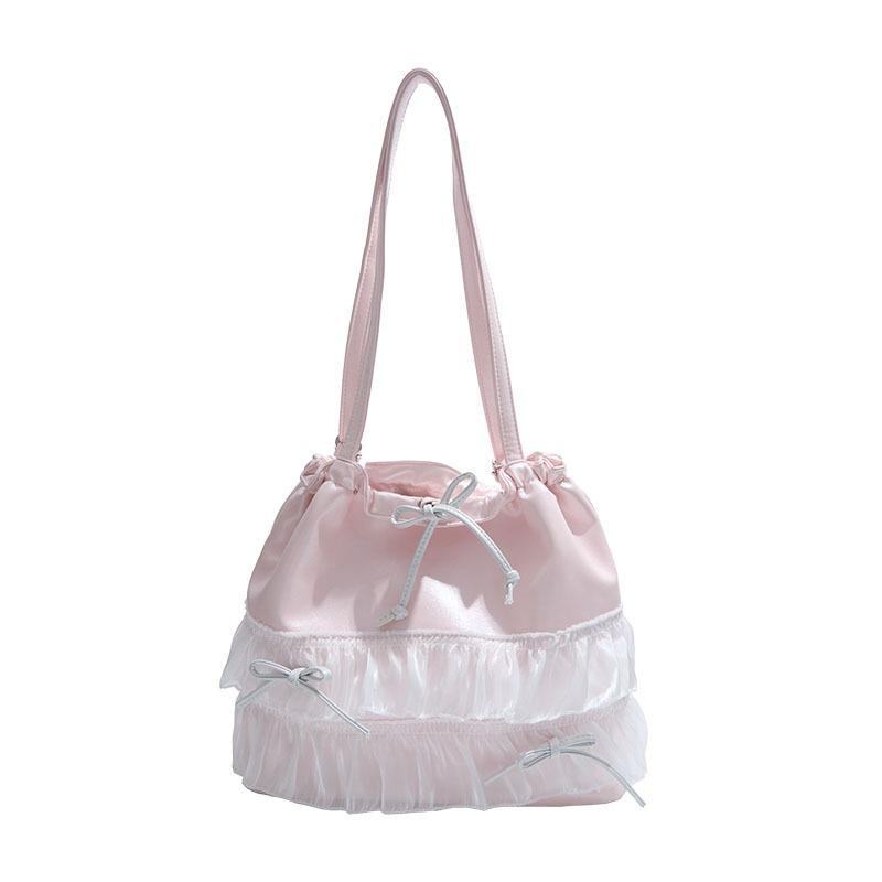 Lace Lace Backpack Women's New Fashion Sweet Tote Bag Large Capacity Commuter Armpit Bag