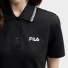 FILA Original Fashion Simple Basic Classic Retro Casual Relaxed Versatile Comfortable Polo Collar Short Sleeve Dress Women dresses Black F51W629306FBK