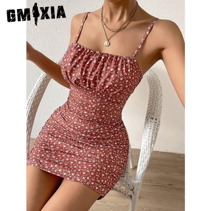 GMXIA Women's Halter Nightgown Female Fashion Floral Casual Trend Slim Can Be Worn Outside Home Wear