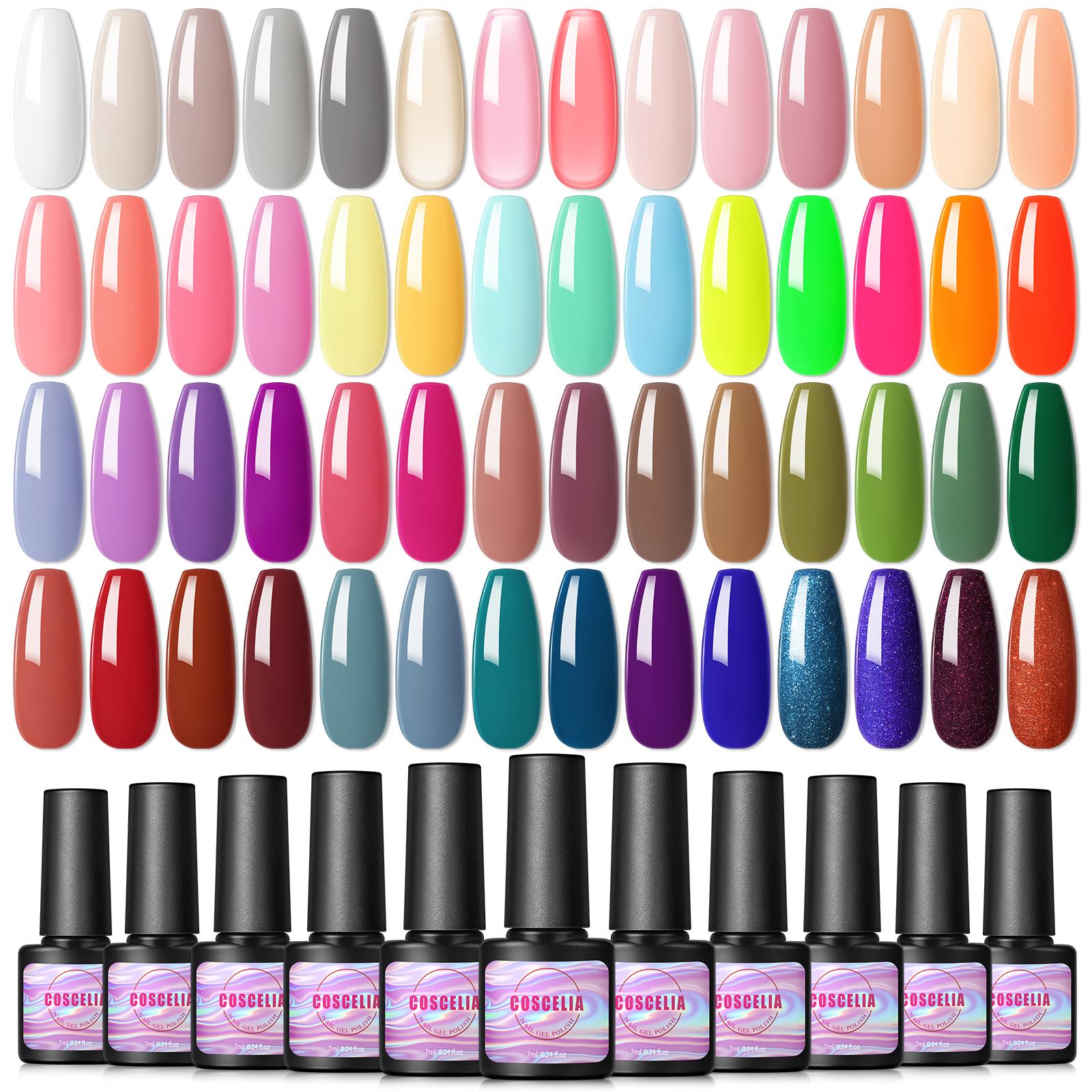 

Coscelia 7ML Colorful Gel Nail Polish Long Lasting Popular Series Nail Gel For Manicure Semi Permanent Nail Art Design Soak Off LED UV for Beginner