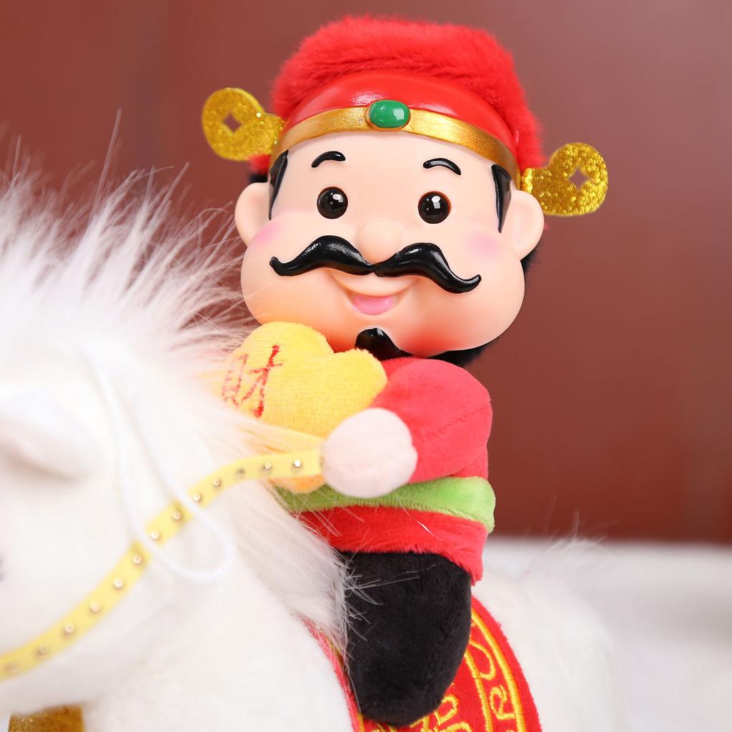 Festive vinyl God of Wealth riding doll New Year's zodiac horse year mascot horse success New Year's ornament