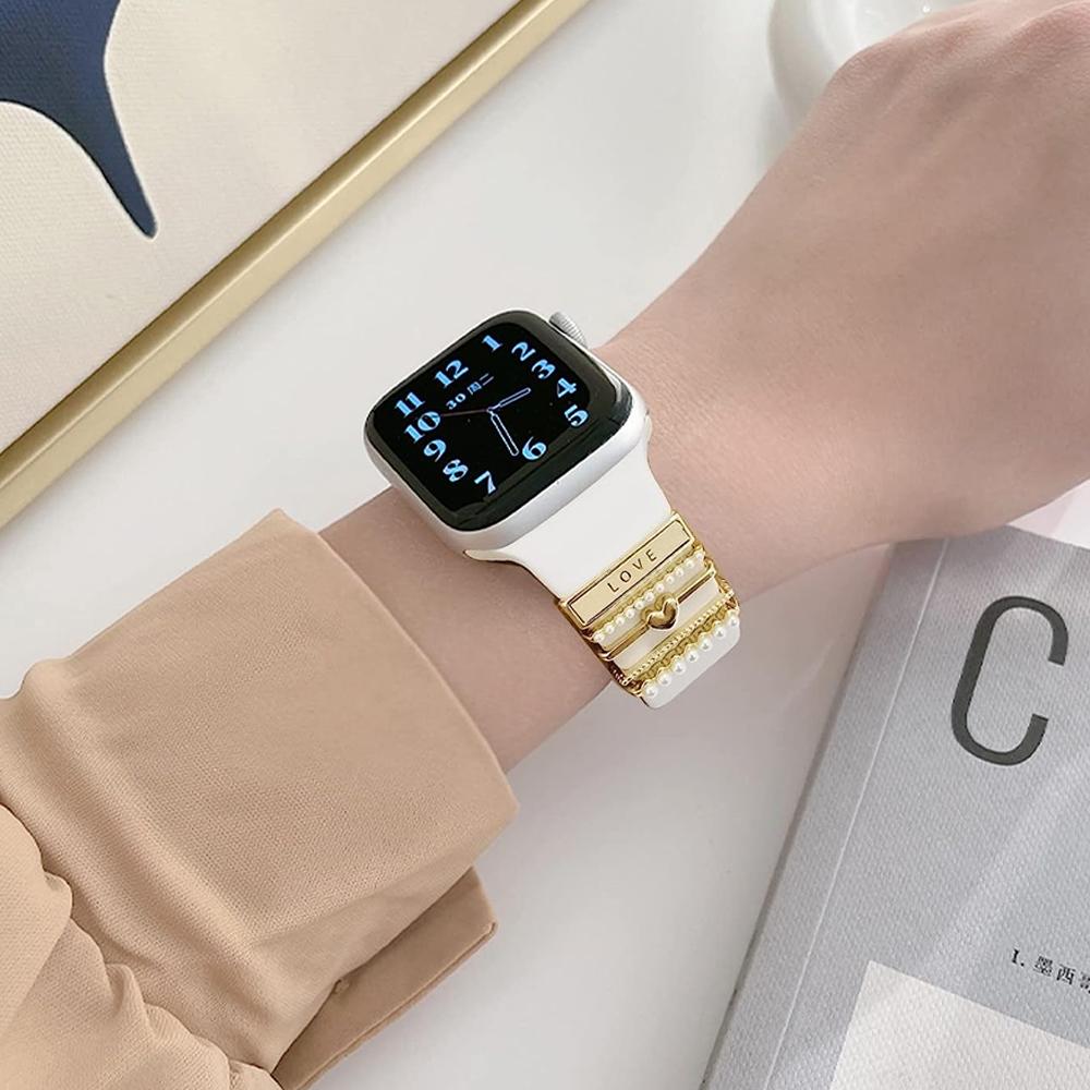 Decoration For Apple watch band series 8 7 6 5 4 se 9 Accessories Diamond Jewelry Charms for Samsung/Huawei watch fit 3 strap