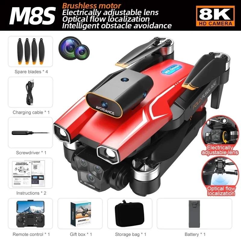 New M8S Obstacle Avoidance Drone Professional Dual Camera 8k High Definition Aerial Photography Remote Control Mini Aircraft Toy