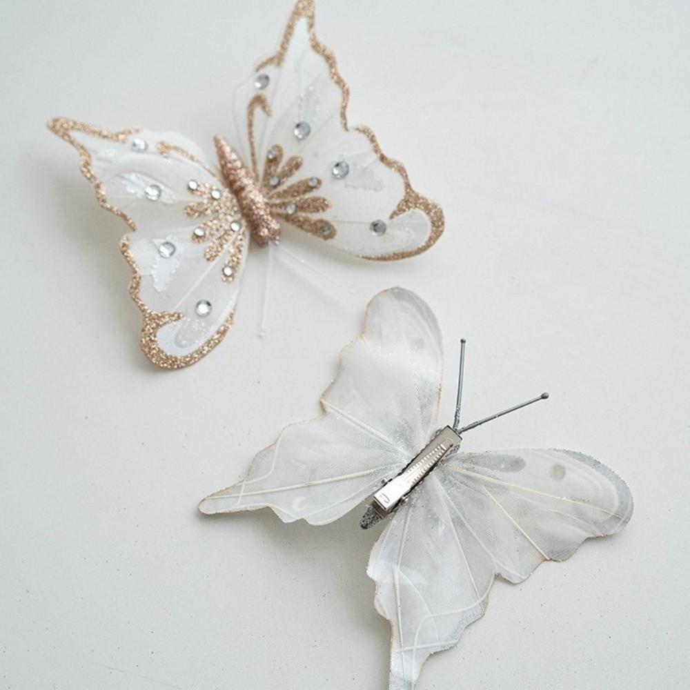 Glitter Christmas Tree Hanging Decor Artificial Simulation Butterfly Decoration  Xmas Tree Decor