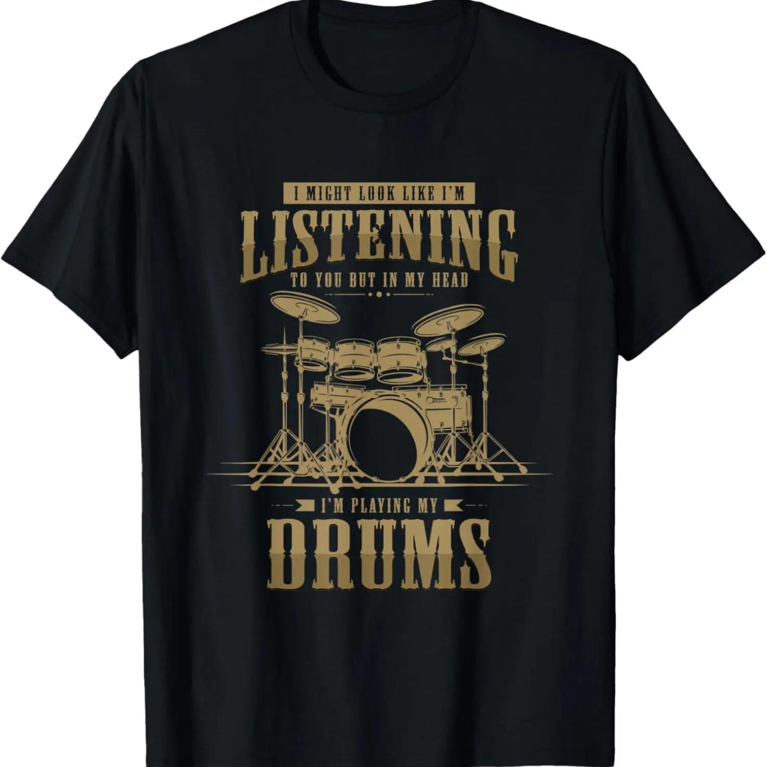 Drum Dad Music Drumming Percussion Band T-Shirt S