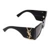 Saint Laurent Buchstabenlogo Metallnasenpads Unregelmäßiges Gestell Sonnenbrille Damen Sonnenbrille Schwarz SLM119F-BLAZE001