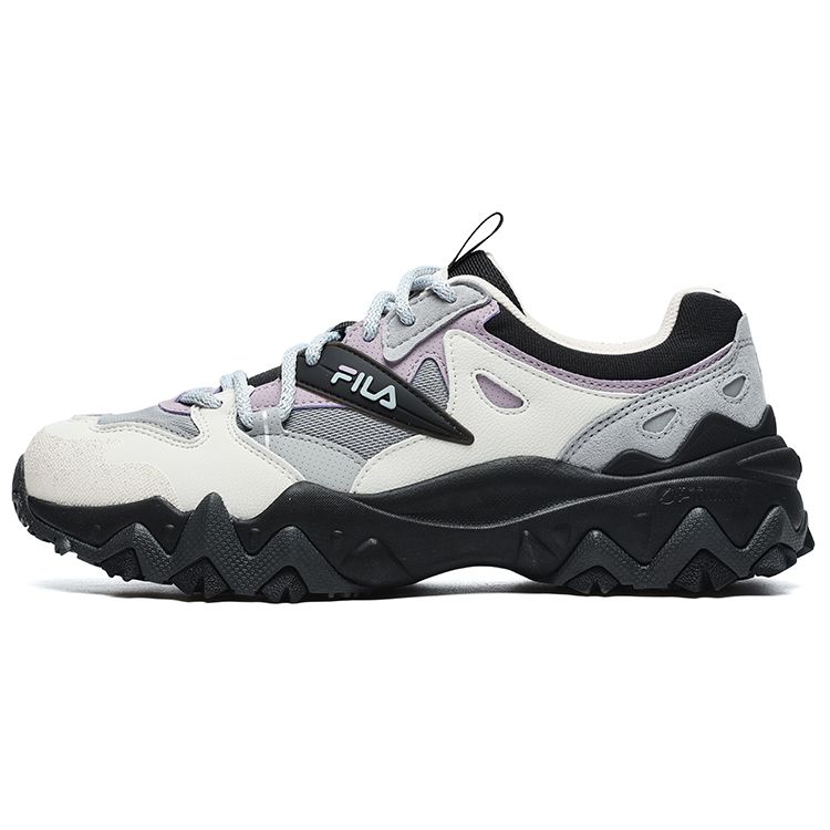 FILA Oakmont 2 Fabric Synthetic Leather TPU Trendy Outdoor Retro Low-Top Lifestyle Casual Shoes Women sneaker Black Dark-Brown F12W242113FBM