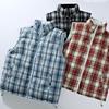 Trendy Plaid Stand-up Collar Vest 2025 Autumn New Korean Version Casual Loose and Versatile Sleeveless Two-sided Coat Men