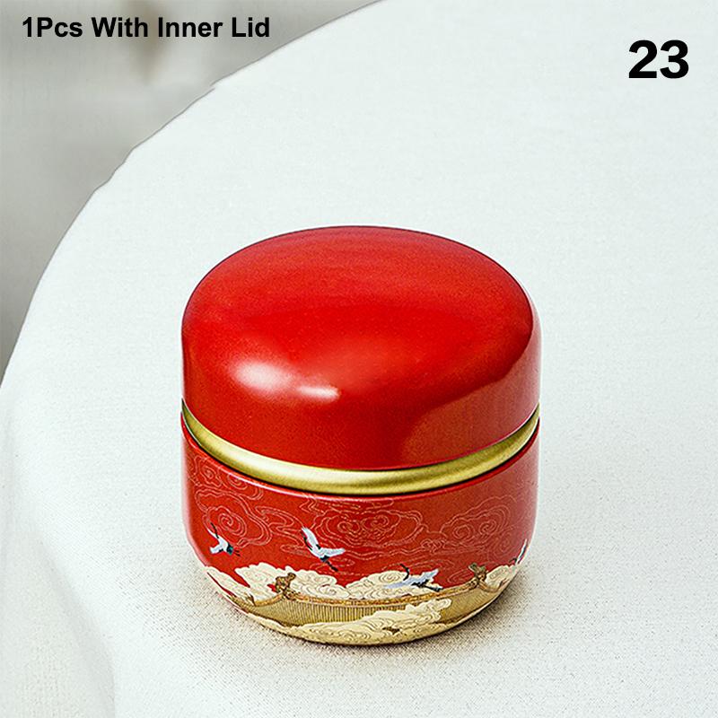 Tea Caddy Tea Box Containers Candle Cans Coffee Candy Snacks Sealed Iron Jars Floral Pattern Small Portable Storage Boxes