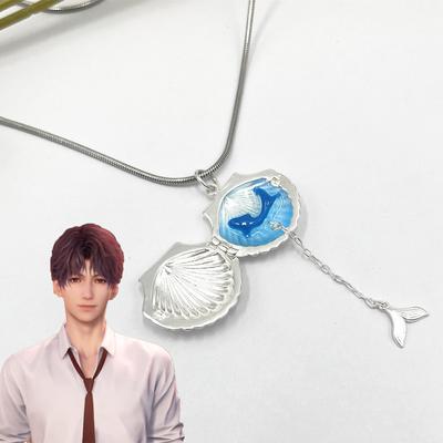 Game Love and Deepsapce Rafayel Cosplay Necklace Unisex Chain Choker Jewelry Sea Shell Fishtail Pendant Costume Accessory Prop
