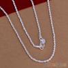16/18/20/22/24 inch Women Silver Plated 2mm Twisted Necklace Chain No Pendant