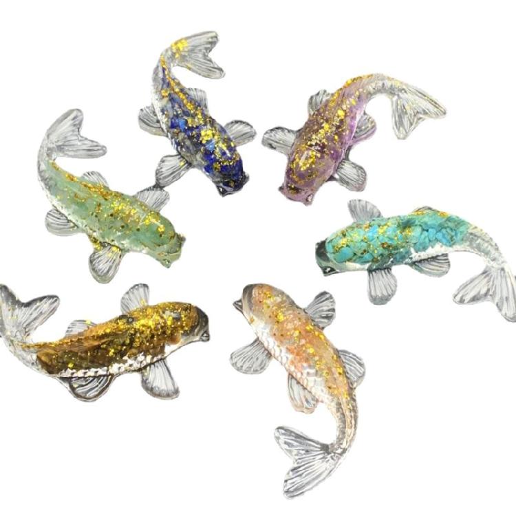 Natural Crystal Fish Mini Figurines Desktop Statue for Home Office Decorations
