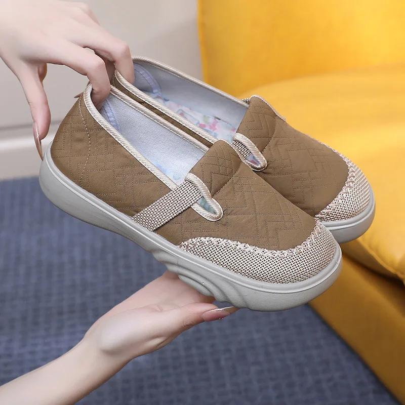 

Модные балетки женские 2025 весна лето повседневные удобные туфли на платформе кроссовки женские zapatos de mujer 35-41 женская обувь 41 хаки