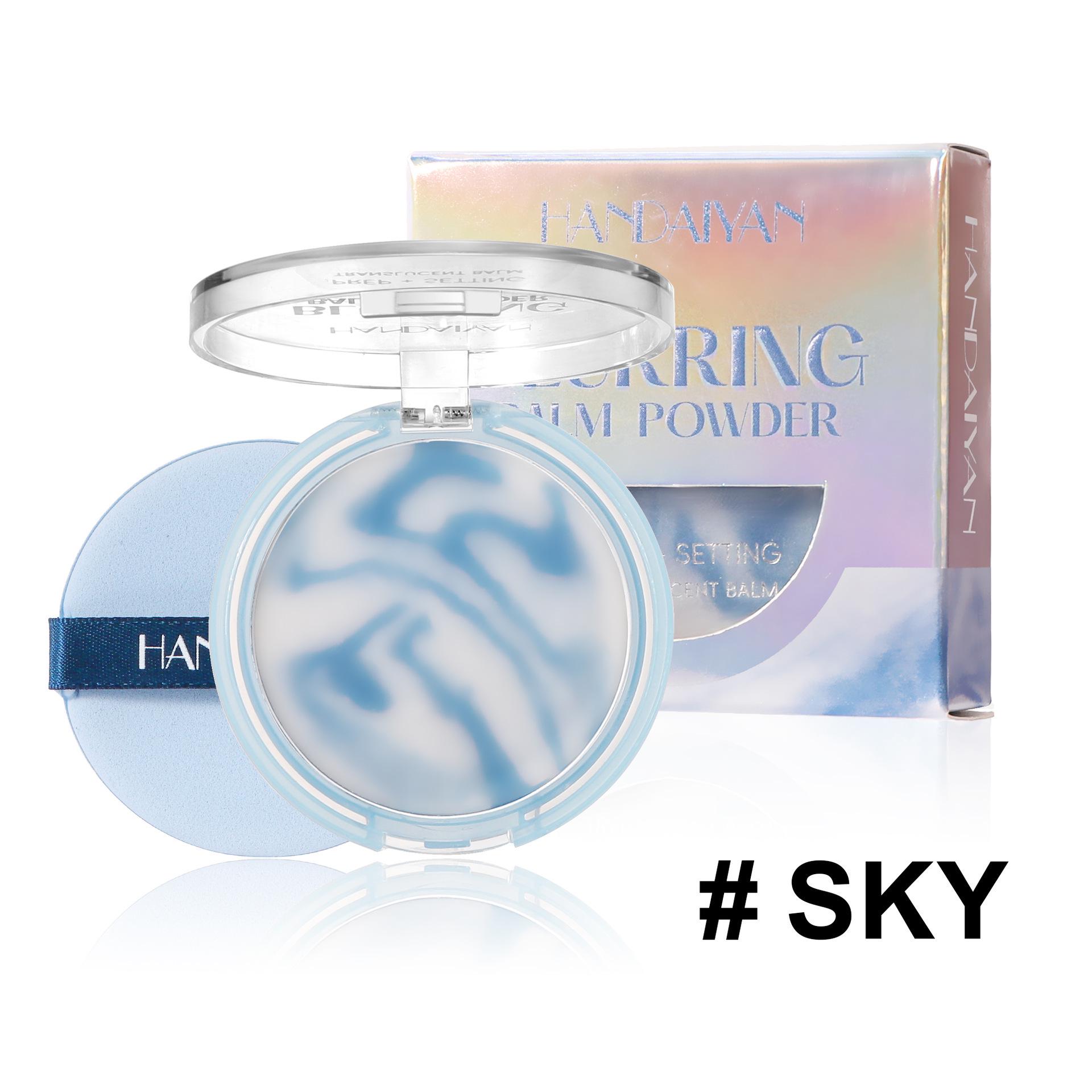 

HANDAIYAN CROSSING Skin-Friendly Setting Powder Compact: Fine, Natural, Oil Control, Long-Lasting Powder Cream. 4.5g