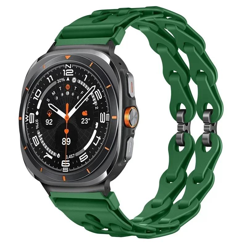 Silicone Chain Strap for Samsung Galaxy Watch 2025/7 Ultra 47mm Wristband Band Bracelet for Galaxy Watch ultra 2025 Watchband