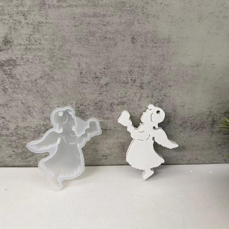 Holiday Themed Silicone Molds Creative Christmas Figurines Silicone Molds Flexible Mold for Hanging Decoration