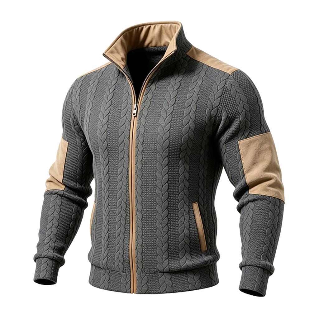 Men's Winter Zip-Up Jacket With, Color Design