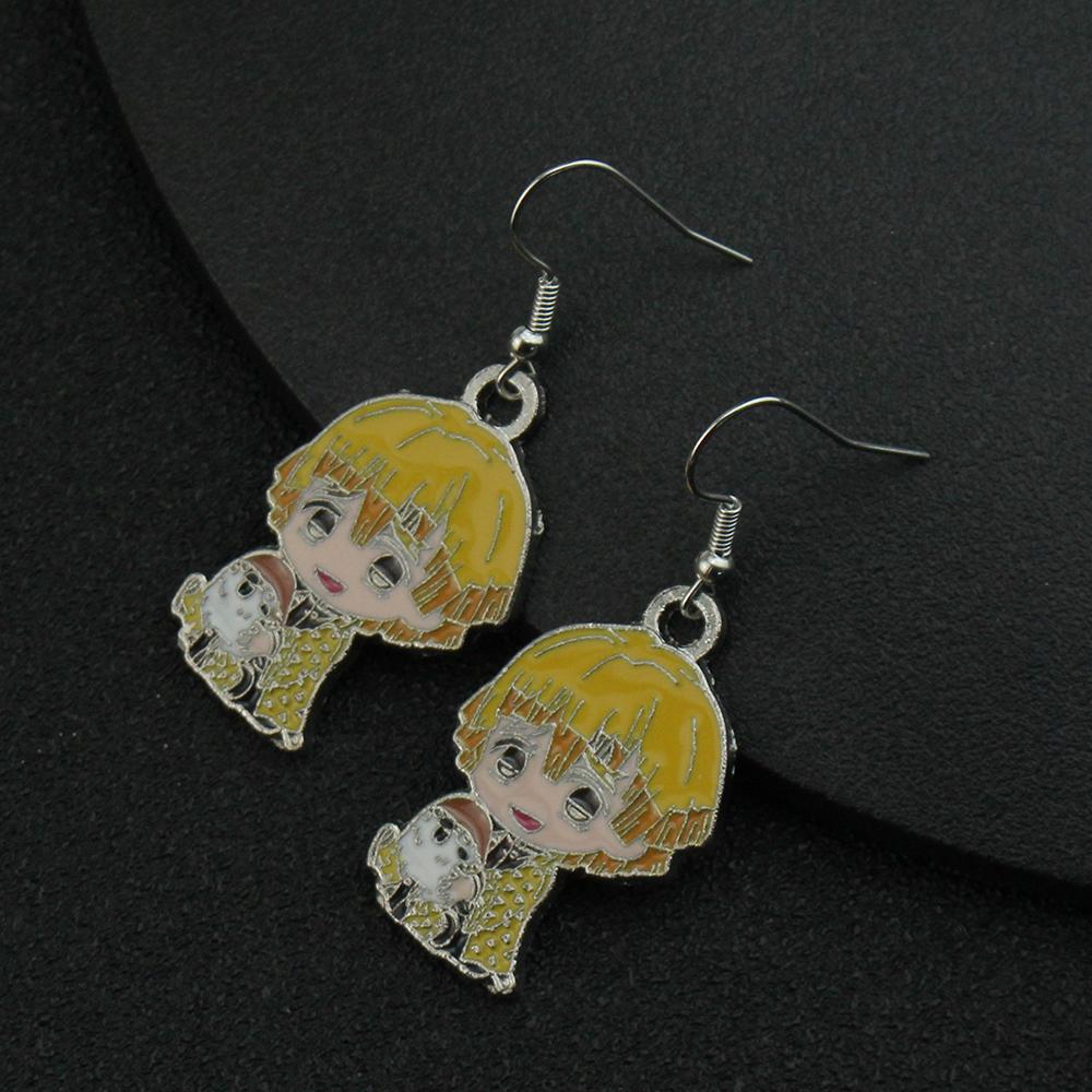 Náušnice Demon Slayer Cosplay Prop Kimetsu No Yaiba Tanjirou Kamado 1 Pár Postavy Trendy Šperky