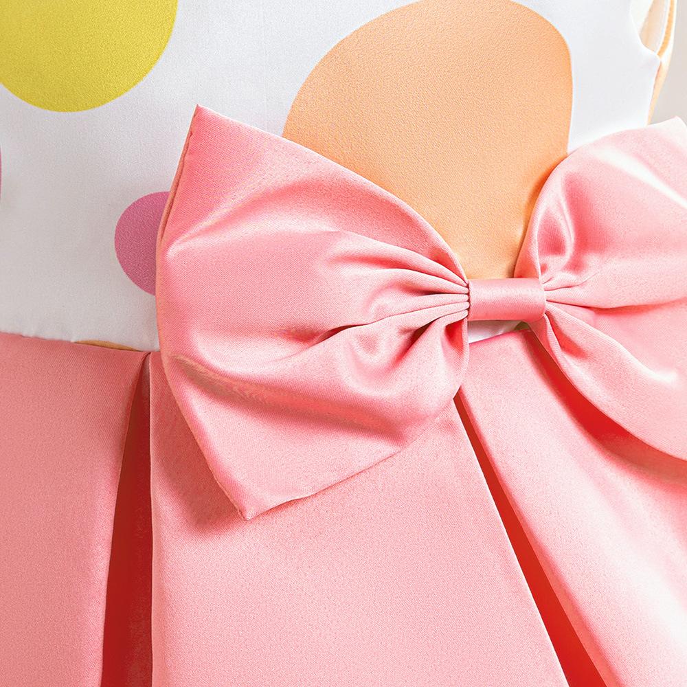 Girls Polka Dot Pleated Dresses Party Princess Dress Girl Sleeveless Clothes Kids Birthday Wedding Formal Costumes Children Wear