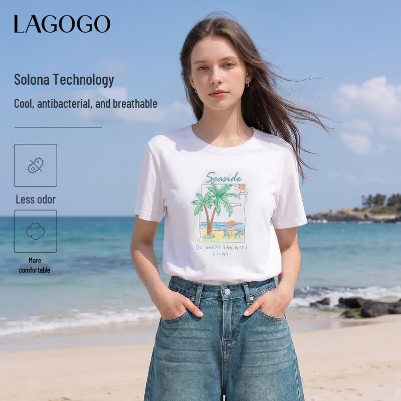 LAGOGO Women s Casual Vacation T-Shirt L