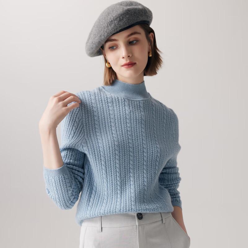 Paro Women's 100% Cashmere Semi-High Collar Sweater