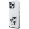 Karl Lagerfeld IML Aquarelle Karl & Choupette & Logo Case for iPhone 16 Pro White
