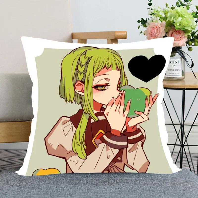 

Anime Jibaku Shounen Hanako Kun Pillow Cover Bedroom Home Decorative Pillowcase Square Zipper Pillow Cases Satin Soft No Fade 30x30CM(12x12in)