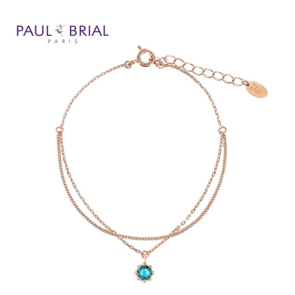 

PAULBRIAL [SILVER] PYSB012S December Zircon Birthstone Double-Row Bracelet