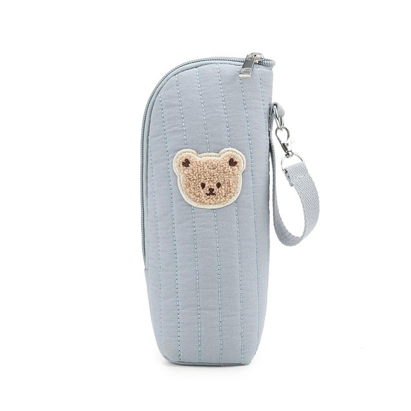 Design Baby Bottle Tote Bag With Aluminum Foil Insulation Bags Cute Bear Water Bottle Thermal Storage Pouch With Stroller Hook