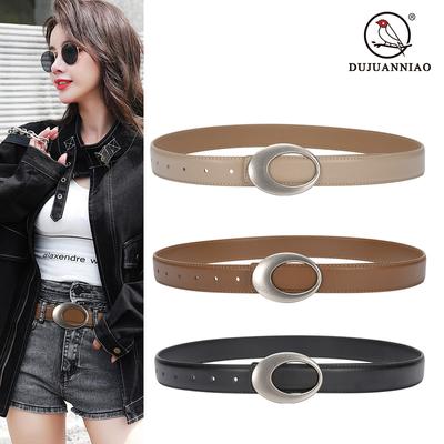 Vier Jahreszeiten Verfügbar Neuer Damen Gürtel Mode Vielseitiger Kleidergürtel Damen Dekorativ Ovale Schnalle Anzug Taille Jeansgürtel