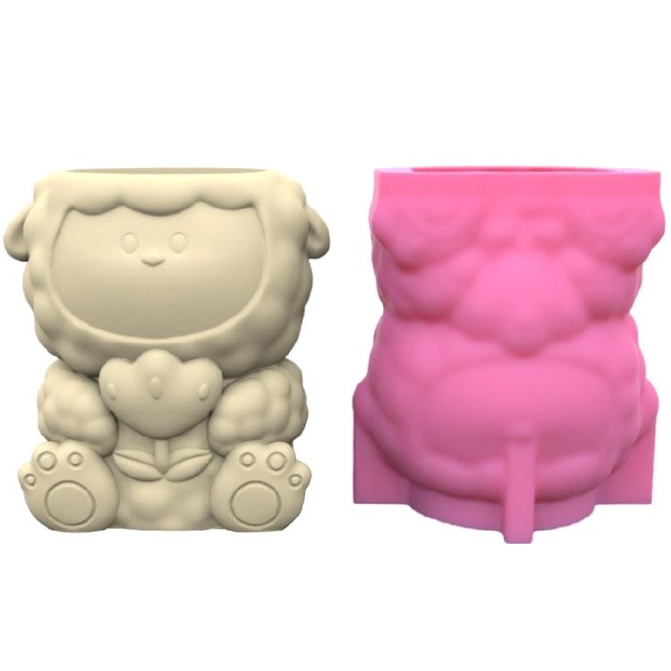 

Succulent Planter Silicone Mold Cute Little Sheep Flower Pot Concrete Mold DIY Flower Vase Epoxy Resin Casting Tool 1