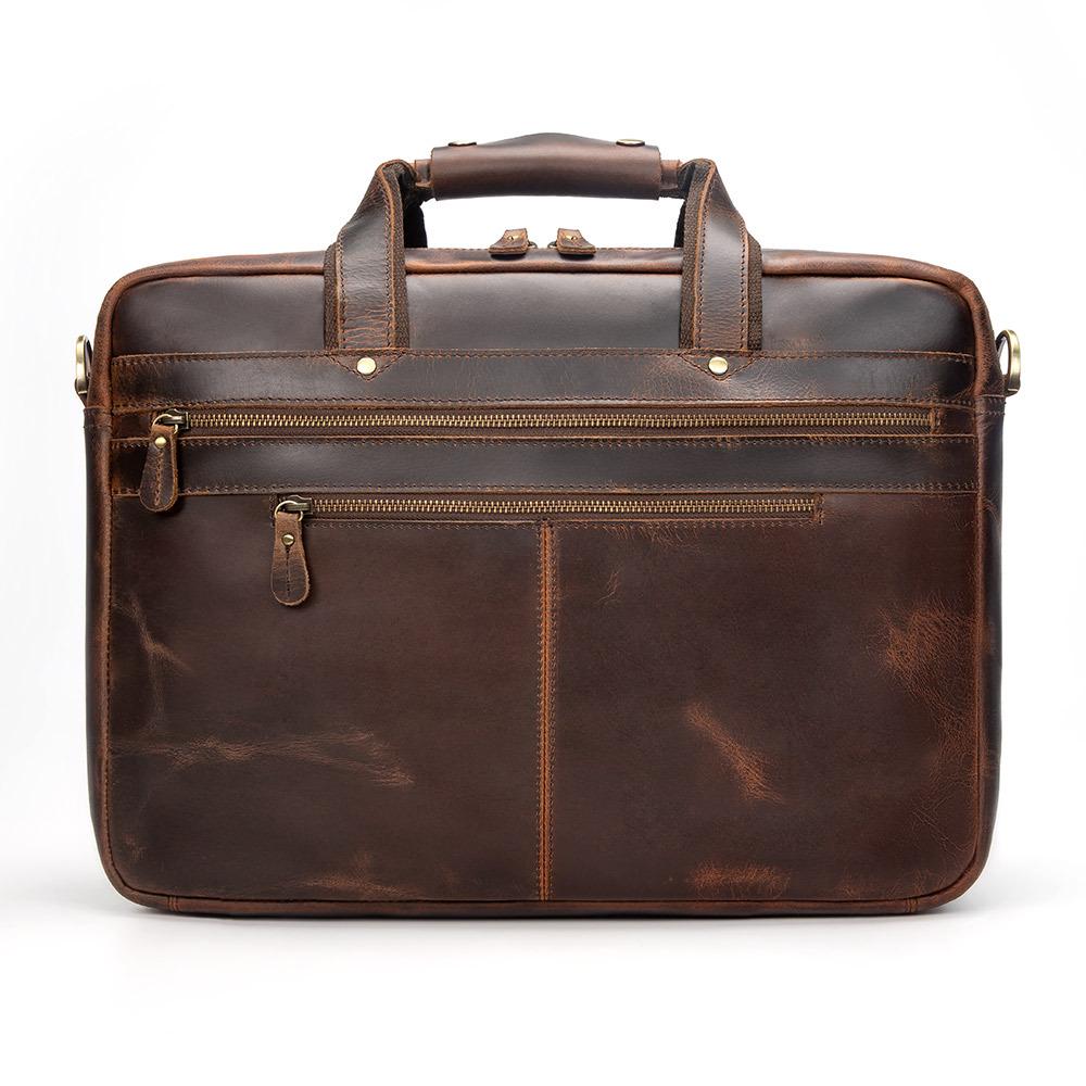 

Мужская сумка из натуральной кожи для 17-дюймового ноутбука - Модная, вместительная деловая дорожная сумка