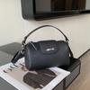 Cowhide Versatile Women's Bag One Shoulder Crossbody Change Stylish Simple Practical Soft Leather Round Barrel Pillow Bag