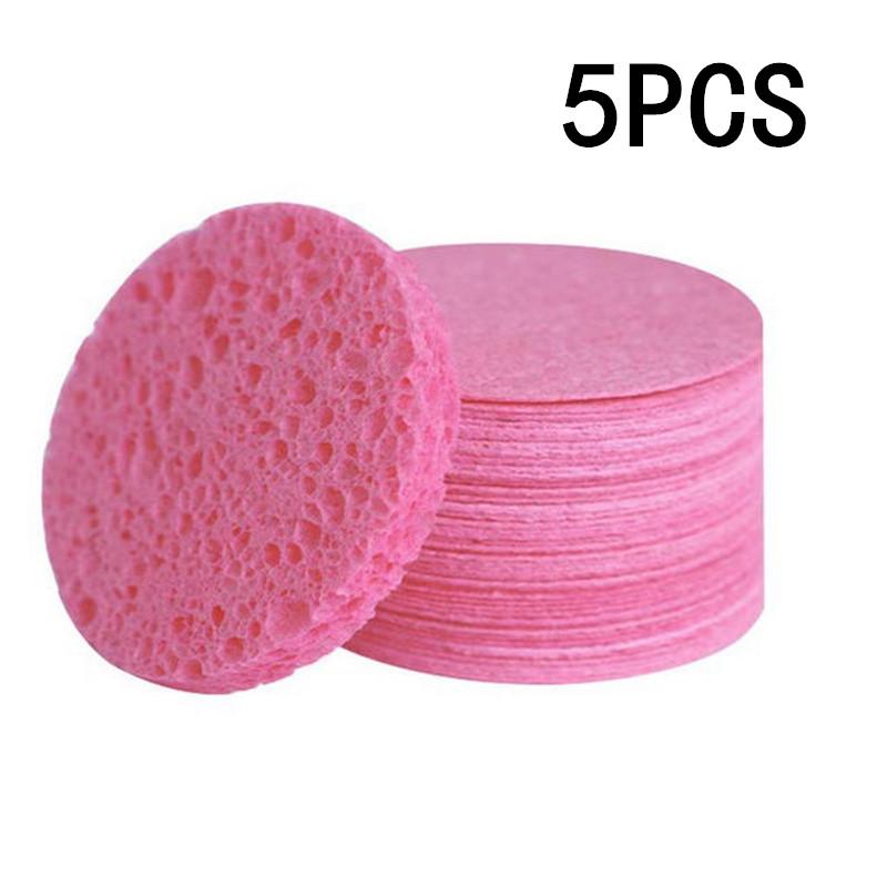 5/10/20/50/100PCS Reusable Compressed Makeup Puff Round Facial Sponges Pad Set - Natural Exfoliating Cleansing Pads for Face