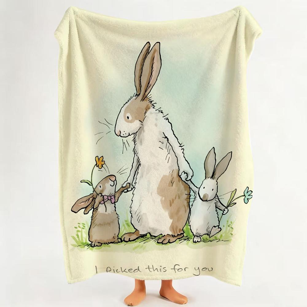 PictureBook G Guess How Much I Love You Throw Flannel Throw Blanket Suitable for Sofa Living Room Bedroom