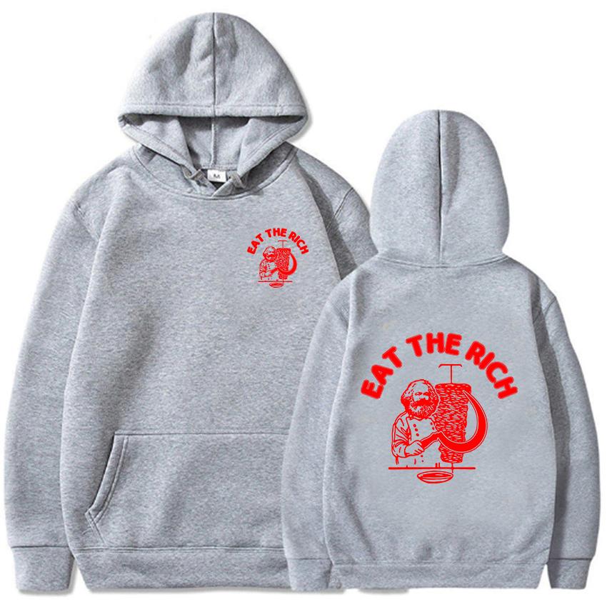 Döner Kebab Eat The Rich Hoodie Herren Basic Unisex Herbst/Winter Pullover Harajuku Paar Bedruckte Sweatshirts Streetwear Hoodies