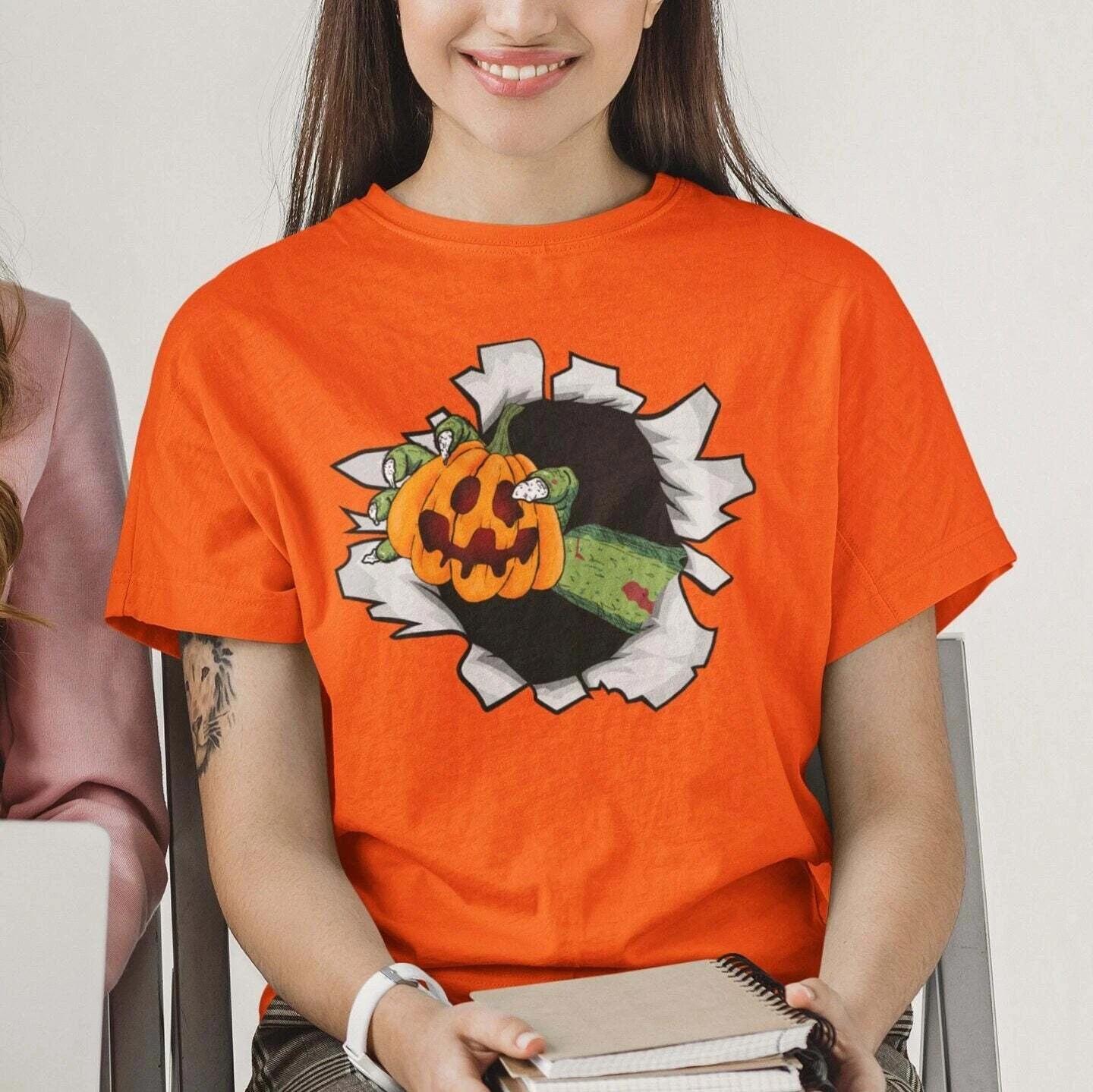 Pumpkin Halloween Zombie Shirt 2XL