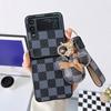 Chessboard Folding Screen Clamshell Mobile Phone Case For Samsung Zflip4 Bow Tie Mouse Pendant Portable Rope