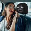 Pack Of 2 Elastic Cartoon Car Headrest Covers Funny Big Eyes Design Universal Fit For Cars Trucks Vans Durable Polyester Fabric